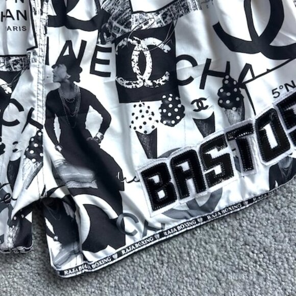 Raja Muay Thai Boxing Shorts in XL - Luxury Fashion House Print -Excellent Cond. - Picture 3 of 10